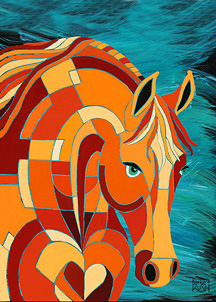 CHesnut Horse Painting